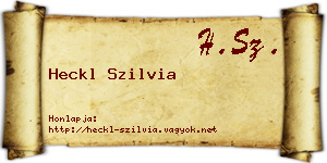 Heckl Szilvia névjegykártya